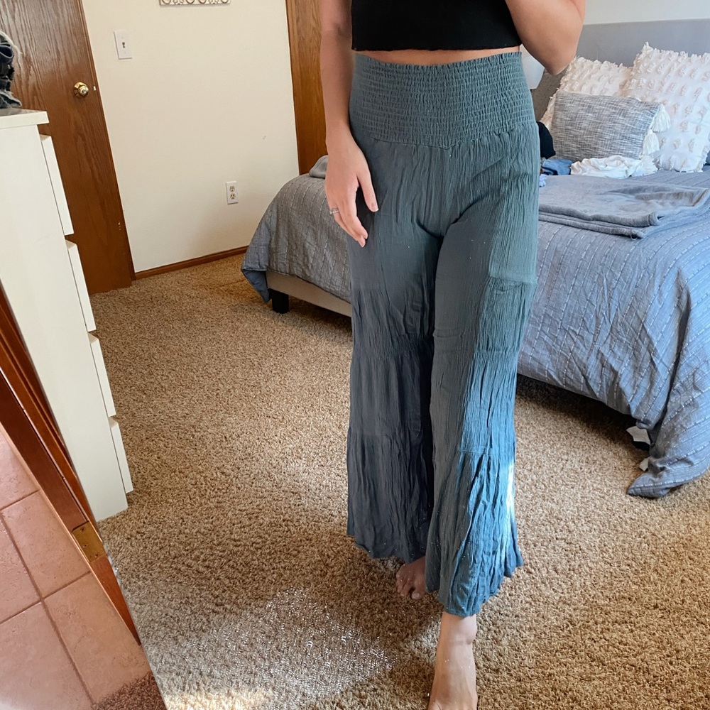 Flare Pants with Tie in Back